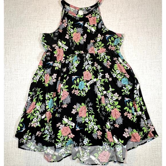 Torrid "Love" Floral Bird Print Halter High Low Dress Women's 5x | Torrid size 5 - Picture 1 of 12